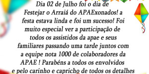 Dia 02 de Julho foi dia de festejar o Arraiá 50 anos APAExonados  da APAE Porto Ferreira PART.02