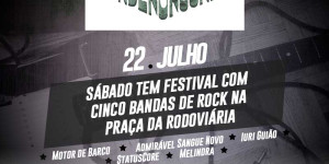 Sábado tem festival com cinco bandas de rock na praça da rodoviária