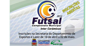  Inscrições para o Campeonato Municipal de Futsal Inter Cerâmicas estão abertas