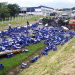 Carreta com cerveja tomba e causa lentidão na Rodovia Anhanguera