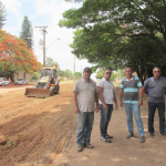 Vereadores visitam obras iniciais da ponte do rio Santa Rosa