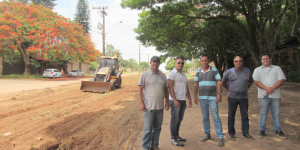 Vereadores visitam obras iniciais da ponte do rio Santa Rosa