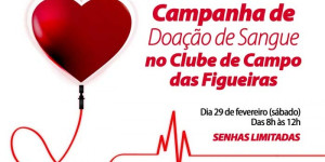 Clube de Campo das Figueiras realiza campanha de doação de sangue neste sábado