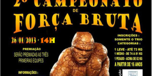 2º. Campeonato de Força Bruta, sábado no Clube de Campo