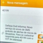 Qualquer pessoa com telefone celular pode cadastrar número para receber mensagens da Defesa Civil de graça