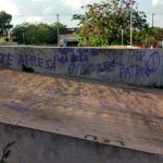 Cinco menores e um maior são flagrados pichando paredes da Igreja Santa Luzia no bairro Alto do Serra D´Água em Porto Ferreira