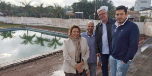 Começam obras de reforma e modernização da piscina ao lado do Ginásio de Esportes