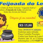 1ª Feijoada do Leão em prol do solar acontece neste sábado