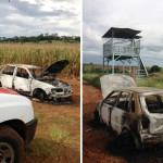 Veículo incendiado e abandonado em um canavial é localizado pela Polícia de Porto Ferreira