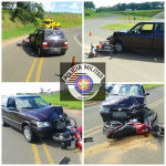 Colisão frontal de moto contra carro é registrada em vicinal