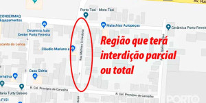 Empresa fará intervenção em trecho de vias públicas do centro no domingo