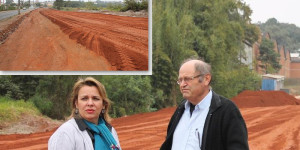 Departamento de Obras realiza terraplanagem em segundo trecho da avenida Rudolf Streit