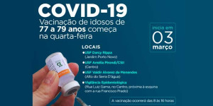 Covid-19: vacinação de idosos de 77 a 79 anos começa amanhã