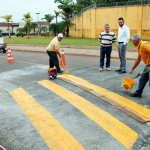 Prefeitura constrói redutor de velocidade nas proximidades do Residencial Portal dos Jatobás