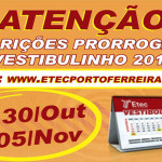 Incrições prorrogadas para o Vestibulinho ETEC 2013