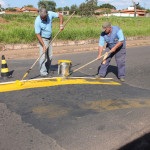 Prefeitura enfrenta dificuldades para a pintura de sinalização de trânsito