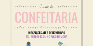 Curso de Confeitaria tem inscrições abertas até o dia 6 de novembro