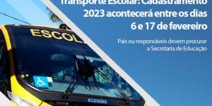 Transporte Escolar: Cadastramento 2023 acontecerá entre os dias 6 e 17 de fevereiro