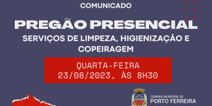 Pregão para contratação de serviços de limpeza e copeiragem é publicado