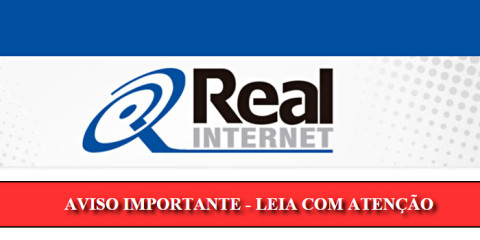 Real Internet comunica que no domingo poderá haver paralisações nos serviços de internet