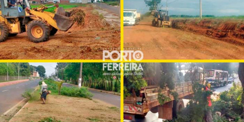 Secretaria de Obras realiza limpeza em bairros, áreas públicas, galerias e recupera asfalto e guias