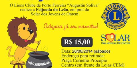 1ª Feijoada do Leão em prol do solar acontece neste sábado