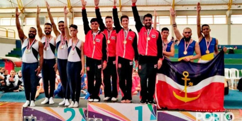 Equipe de ginástica artística masculina de Porto Ferreira é bronze nos jogos regionais