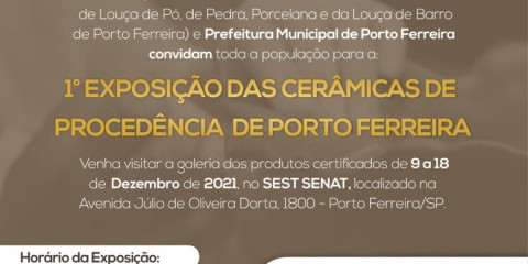 1ª Exposição das Cerâmicas de Procedência de Porto Ferreira acontece em dezembro no Sest/Senat