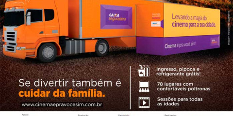 Carreta com sala de cinema estará em Porto Ferreira na Próxima Semana