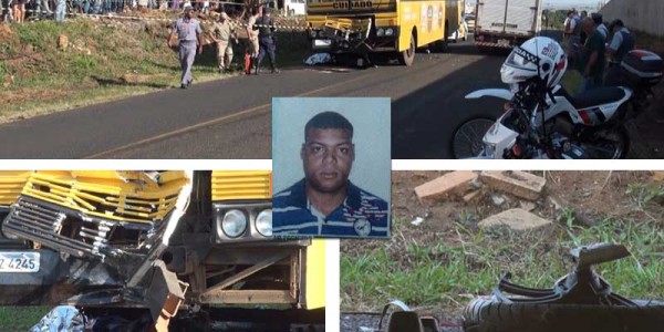 Motociclista morre em acidente no dia do aniversário em colisão frontal com ônibus