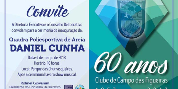 Clube de Campo das Figueiras inaugura quadra de areia com show no Parque das Churrasqueiras